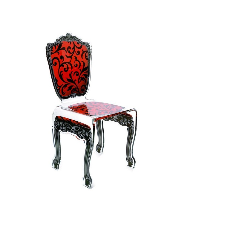 chaise baroque en plexiglas