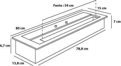 cheminee ethanol 80 cm