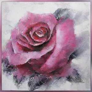 Peinture de fleur, rose evanescent 100 x 100 cm