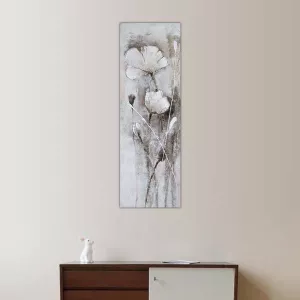 Fleur des champs blanche, peinture 50 x 150 cm