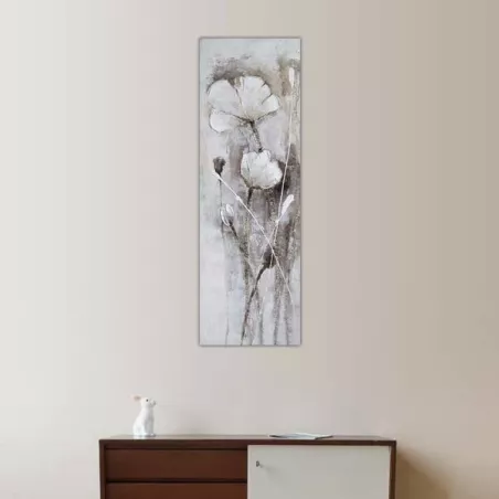 Weiße Feldblume, Gemälde 50 x 150 cm