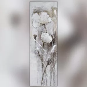 Fleur des champs blanche, peinture 50 x 150 cm