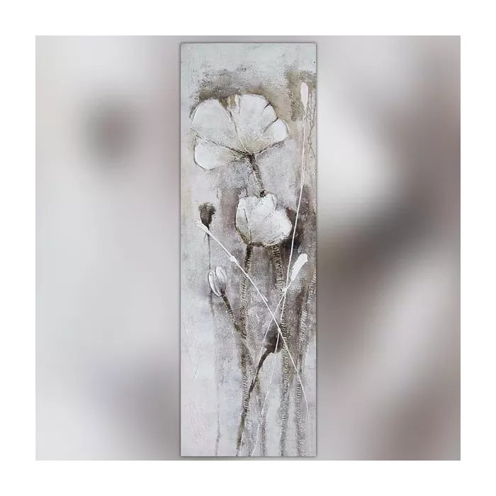 Fleur des champs blanche, peinture 50 x 150 cm