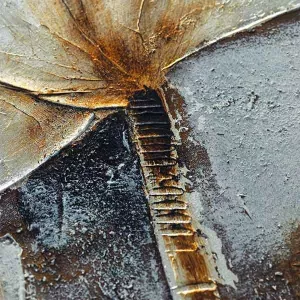Weiße Feldblume, Gemälde 50 x 150 cm