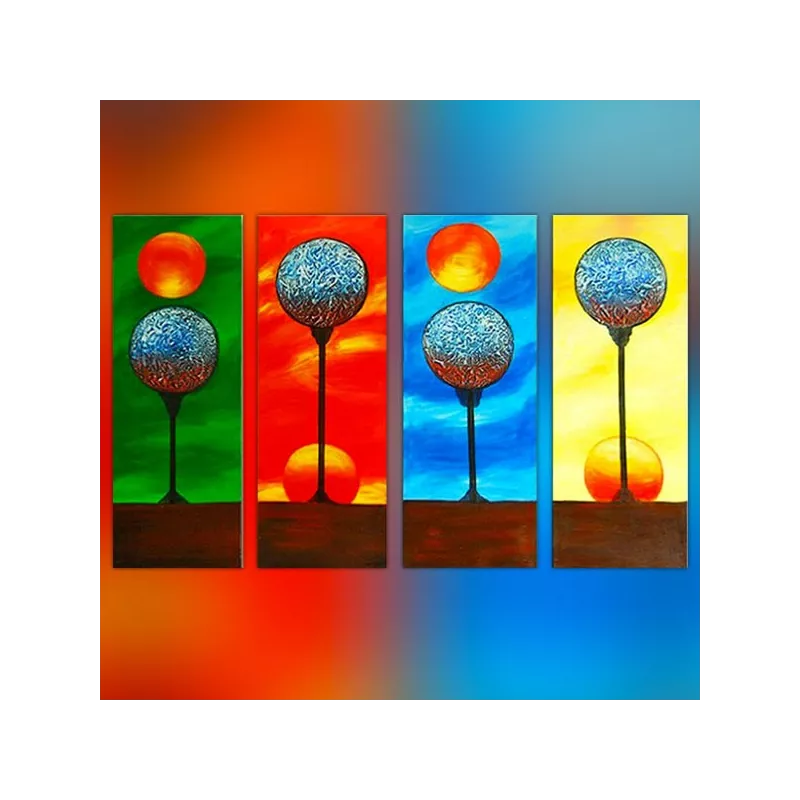 Quadriptych earth and sun, 25x80 cm x4
