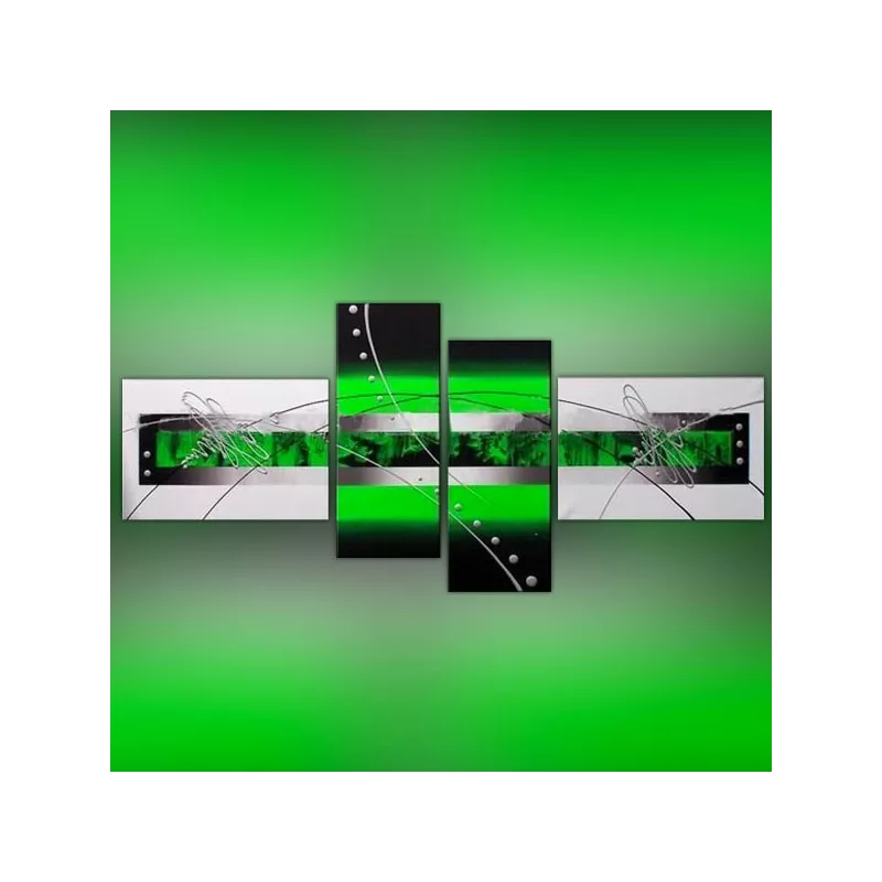 Green and black paint 4 panels