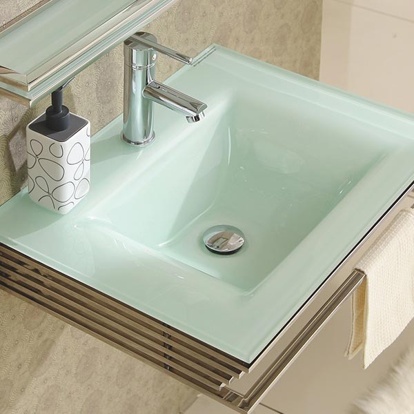 lavabo verre blanc infinity