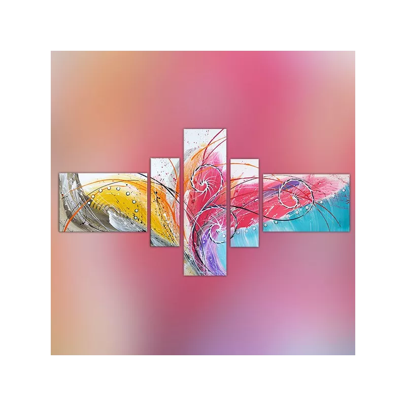 Colourful polyptych and movement