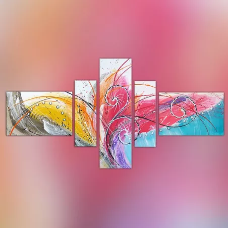 Colourful polyptych and movement