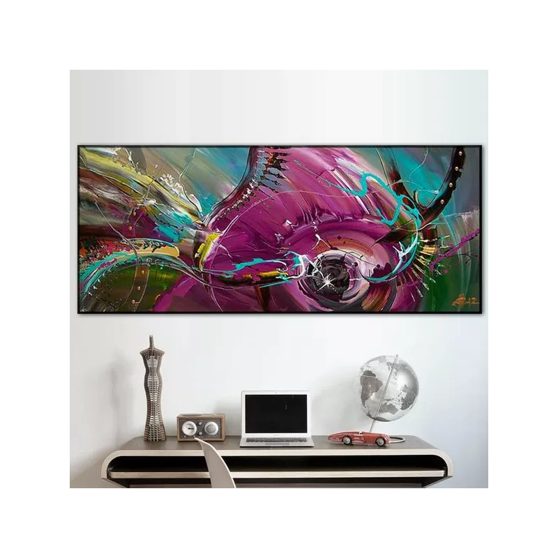 Pintura abstrata de um peixe, 60x90 cm.