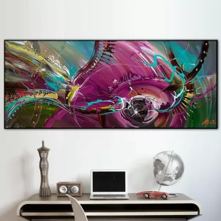 Pintura abstrata de um peixe, 60x90 cm.