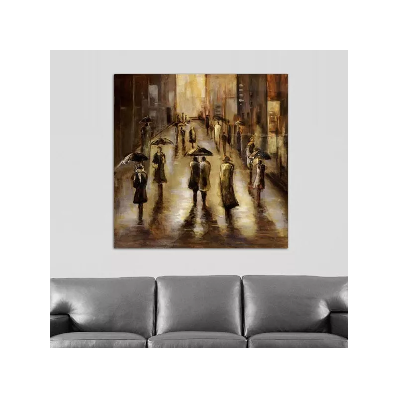 Contemporary maalaus sade kaupungin 101 x 101