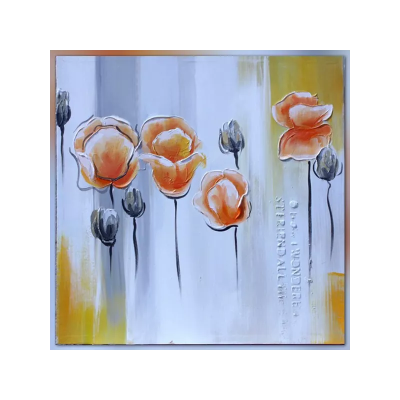 Pintura de flores quadradas, tons pastel