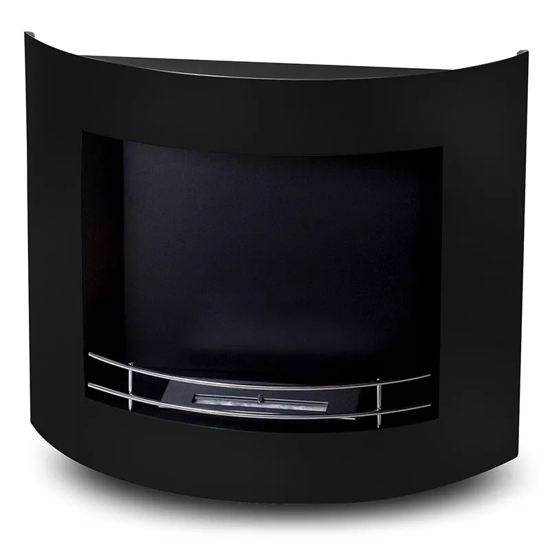 Cheminée à ethanol Harmonie, 84x27x68cm Couleur Noir Brûleur 2.2L/4kW
