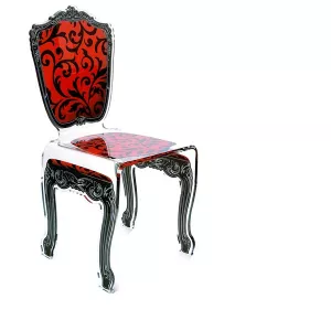 Baroque transparent plexiglas chair