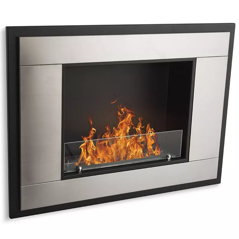 Cheminée bioéthanol 4kW InVivo, 80x18x59 cm Couleur Inox brossé