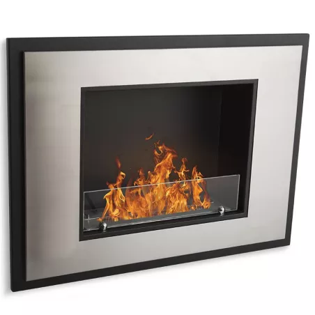 Lareira a bioetanol InSignal, 80 x 18 x 59 cm Cor Aço inoxidável escovado Opção Vidro resistente ao fogo