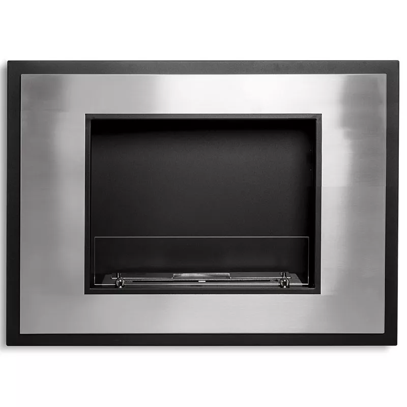 Lareira a bioetanol InSignal, 80 x 18 x 59 cm Cor Aço inoxidável escovado Opção Vidro resistente ao fogo