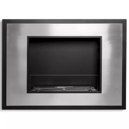Lareira a bioetanol InSignal, 80 x 18 x 59 cm Cor Aço inoxidável escovado Opção Vidro resistente ao fogo