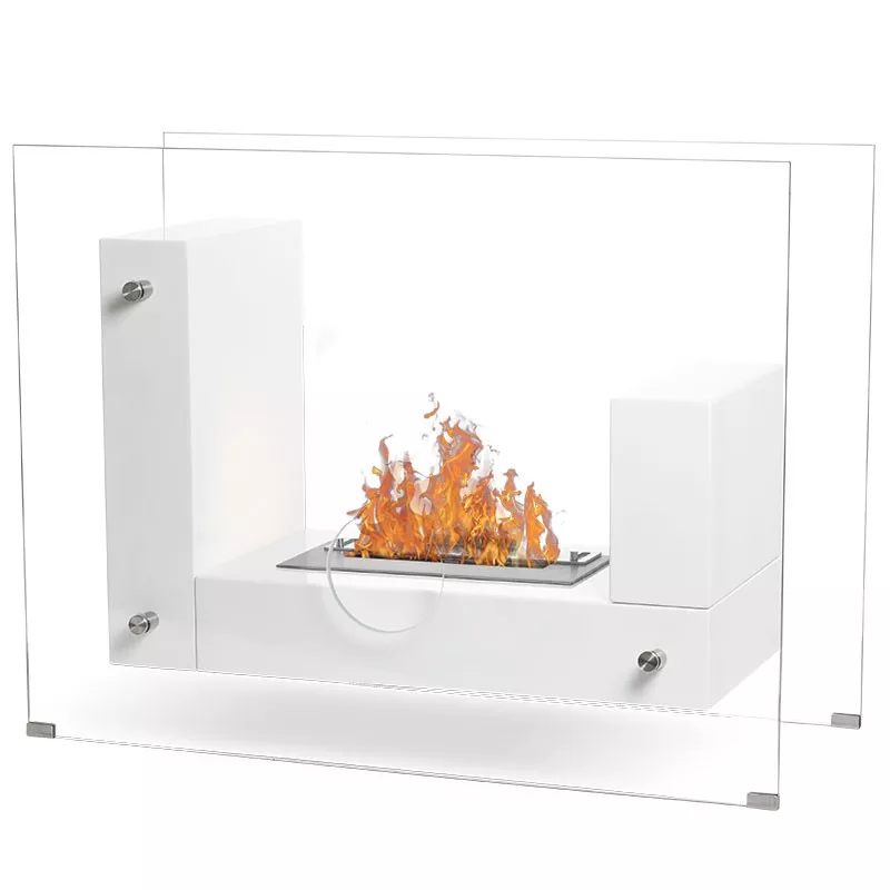 Bio-Kamin Medina zum Aufstellen auf dem Boden Farbe Weiß