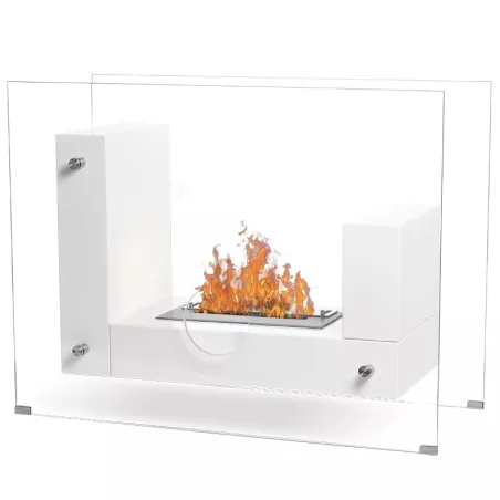 Bio-Kamin Medina zum Aufstellen auf dem Boden Farbe Weiß