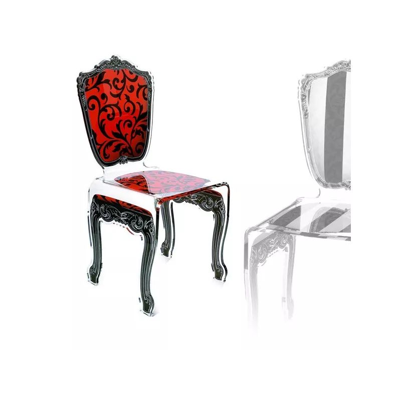 Baroque transparent plexiglas chair