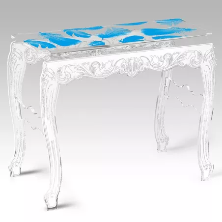 Federkonsole Acrila Farbe Blau Option schwarze Füße