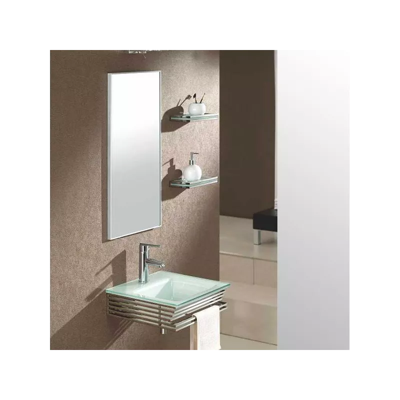 Ensemble mobilier de salle de bain en verre Borah