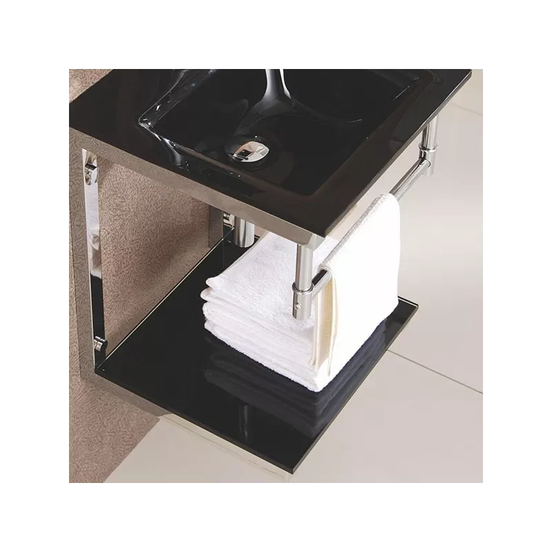 Lavabo en verre noir James 42 x 42 cm Couleur Noir