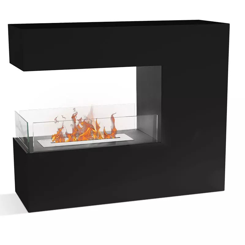 RomaneCaminetto a etanolo grande , 100 x 90 x 35 cm Colore Nero Bruciatore 4L/5kW