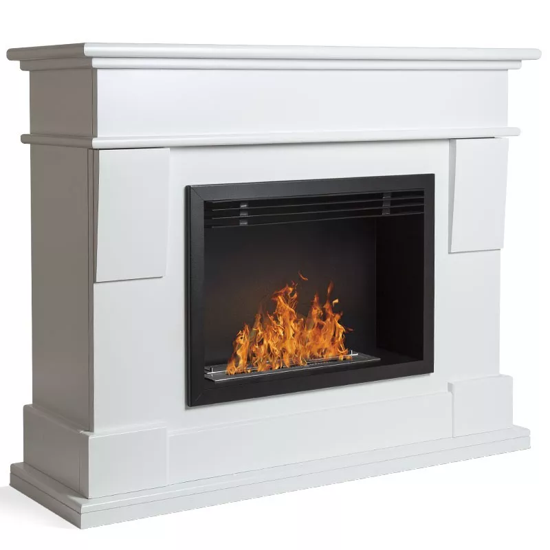 Lareira em MdF Venezia 4kW. Cor Branco