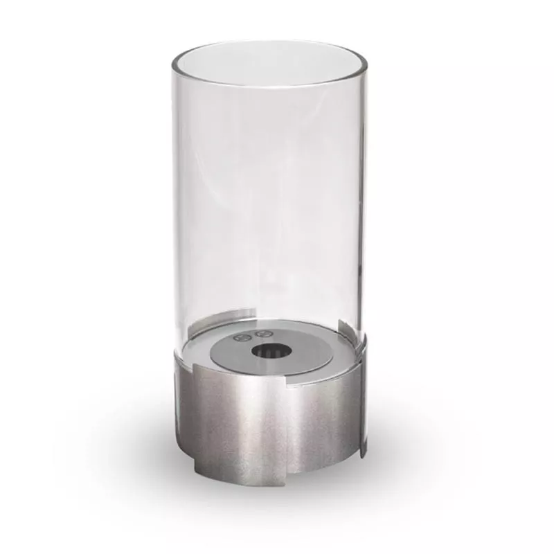 Cheminée éthanol ronde en verre Twister Couleur Inox brossé