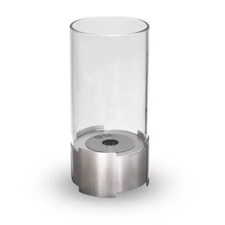 Cheminée éthanol ronde en verre Twister Couleur Inox brossé