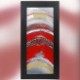 Peinture abstraite rouge et métal