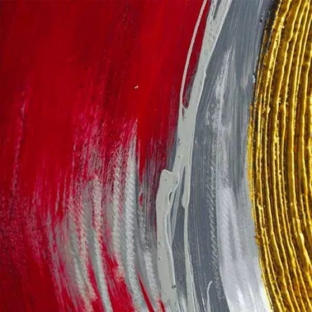 Abstraktia punaista maalia ja metallia, 120 x 60 x 4 cm