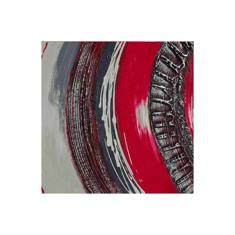 Abstraktia punaista maalia ja metallia, 120 x 60 x 4 cm
