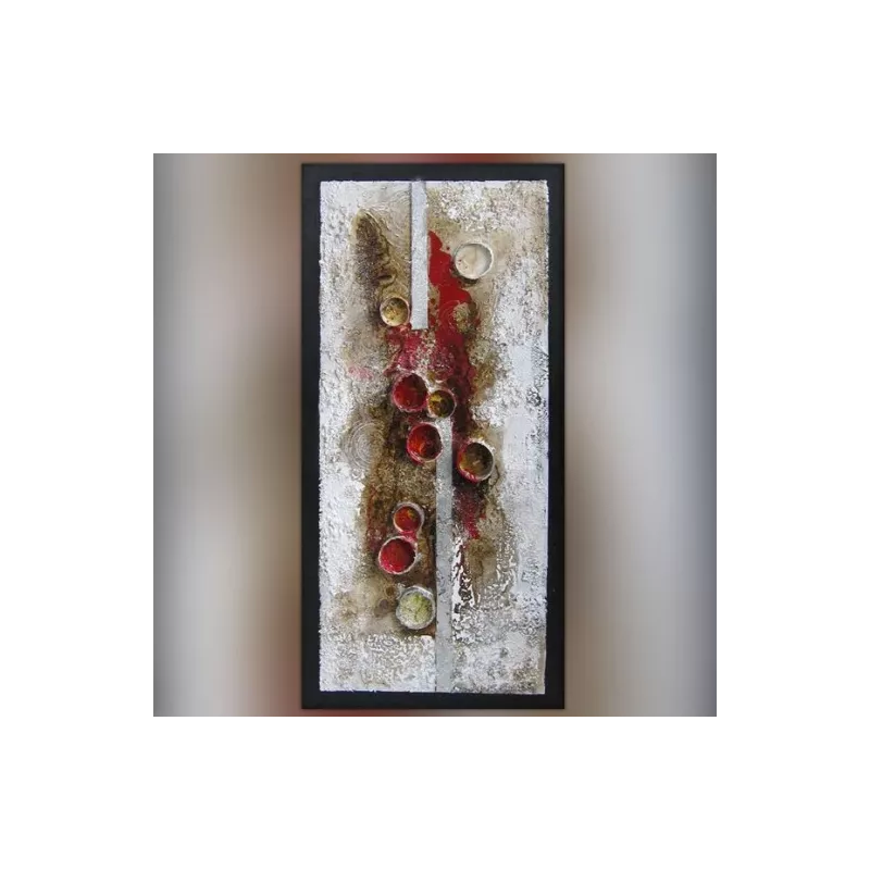 Pintura abstrata, colagem de cilindros, 120 x 60 cm