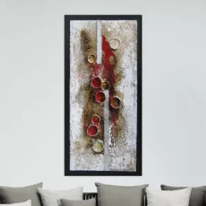 Peinture abstraite collage cylindre, 120 x 60 cm