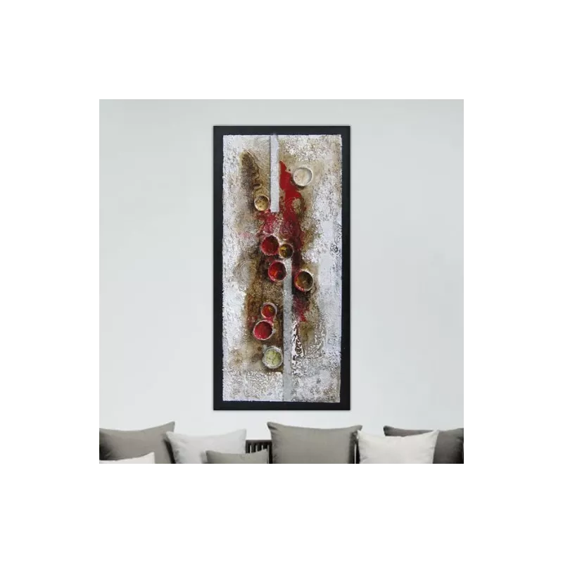 Pintura abstrata, colagem de cilindros, 120 x 60 cm