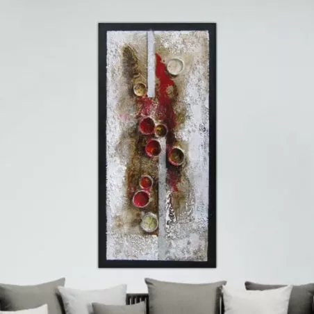 Pintura abstrata, colagem de cilindros, 120 x 60 cm