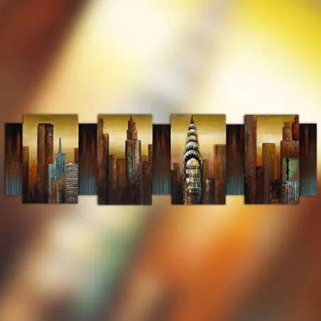 Pintura em relevo Nova Iorque, 170x50x7 cm