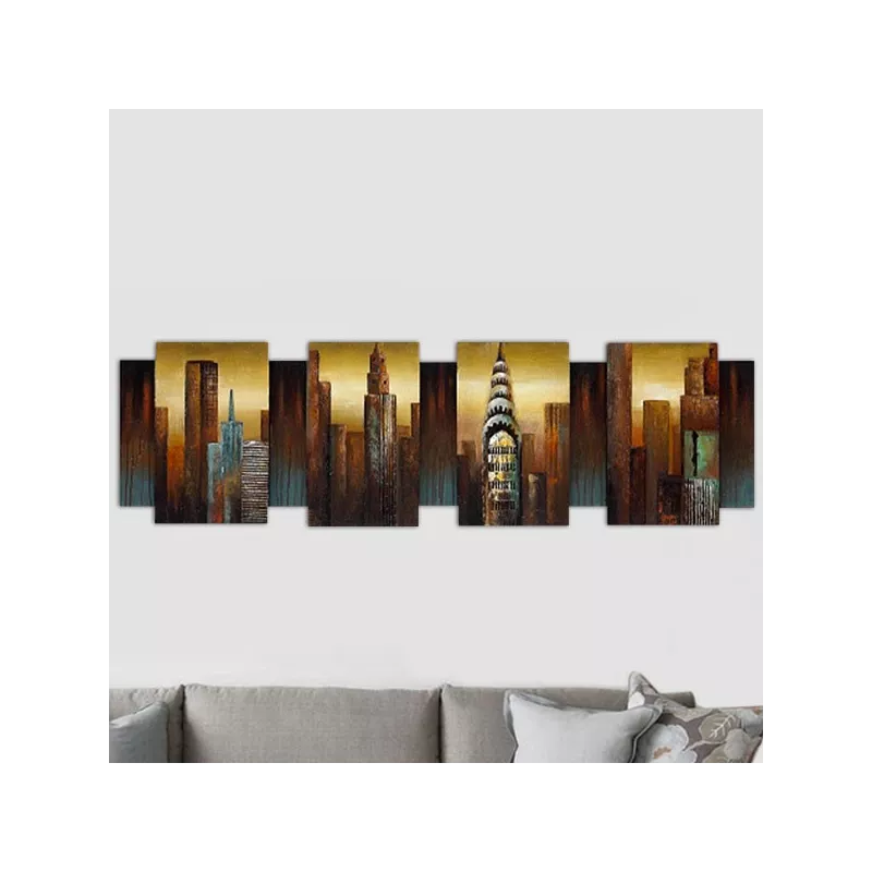 Pintura em relevo Nova Iorque, 170x50x7 cm