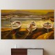 Peinture bateau, chaloupe en bord de mer