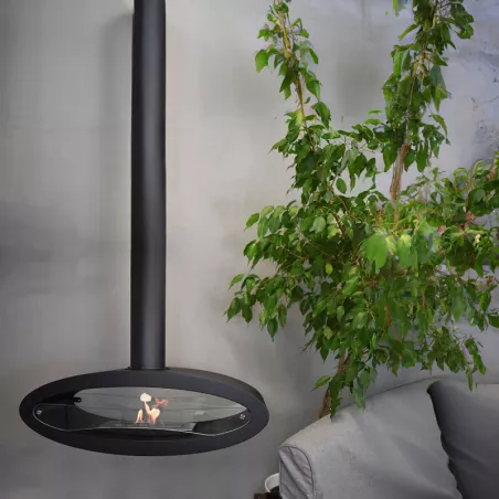Modica suspended ethanol fireplace Colour Black
