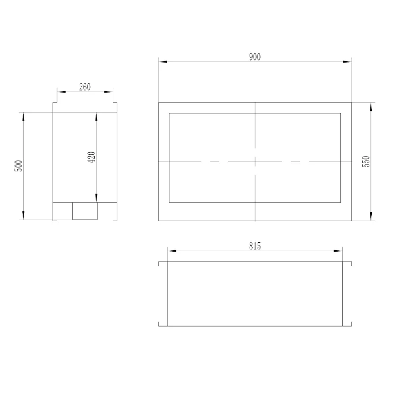 cheminée encastrable Verra schema