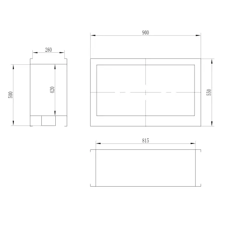 cheminée encastrable Verra schema