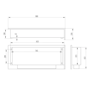 Cheminée encastrable 2 angles Murcie schema