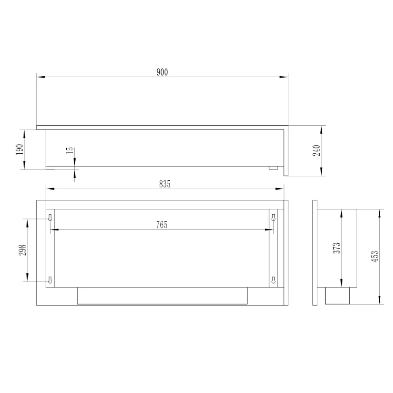 Cheminée encastrable 2 angles Murcie schema