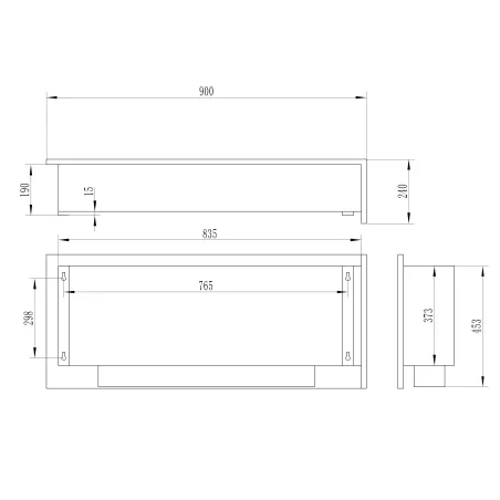 Cheminée encastrable 2 angles Murcie schema