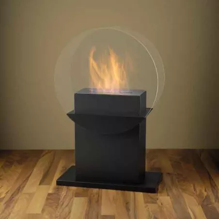 Cheminée a poser Fluvia, 78x60x24cm - Brûleur 3 kW Couleur Noir